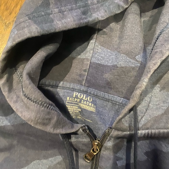 Polo Ralph Lauren men’s xl hoody blue army print great condition - Picture 2 of 4